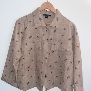 NYCC Beige Printed Button-Up Shirt